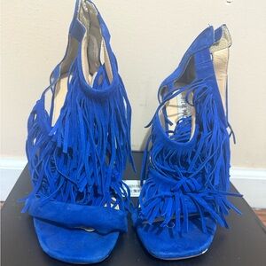 Steve Madden Blue Fringe Heels